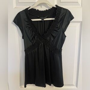 Black Silk Express Vneck Top - Women’s Size S